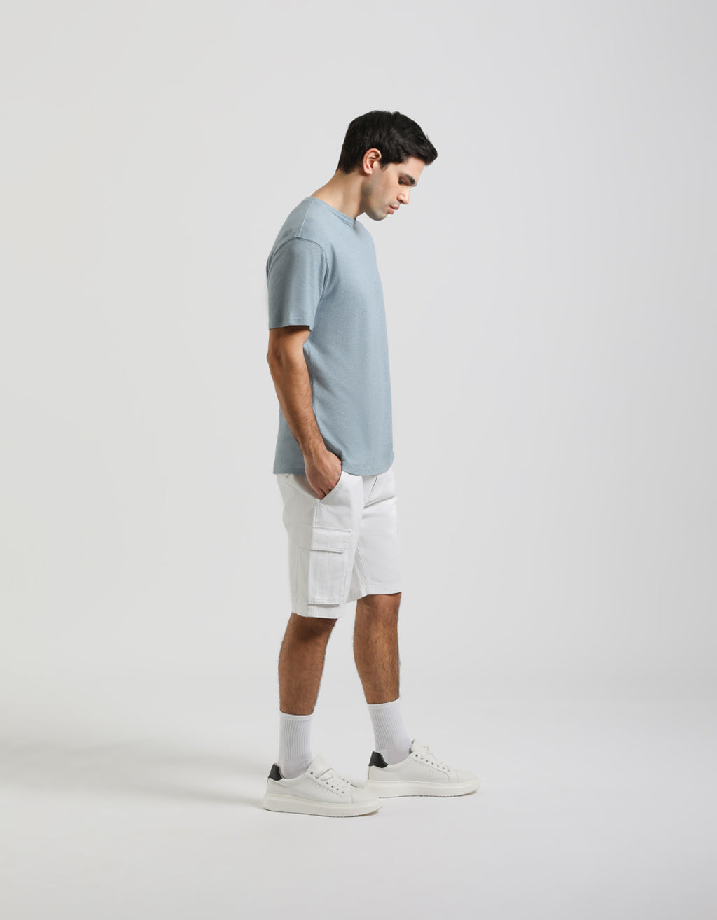 Bermuda cargo 100% cotone|Colore:Bianco
