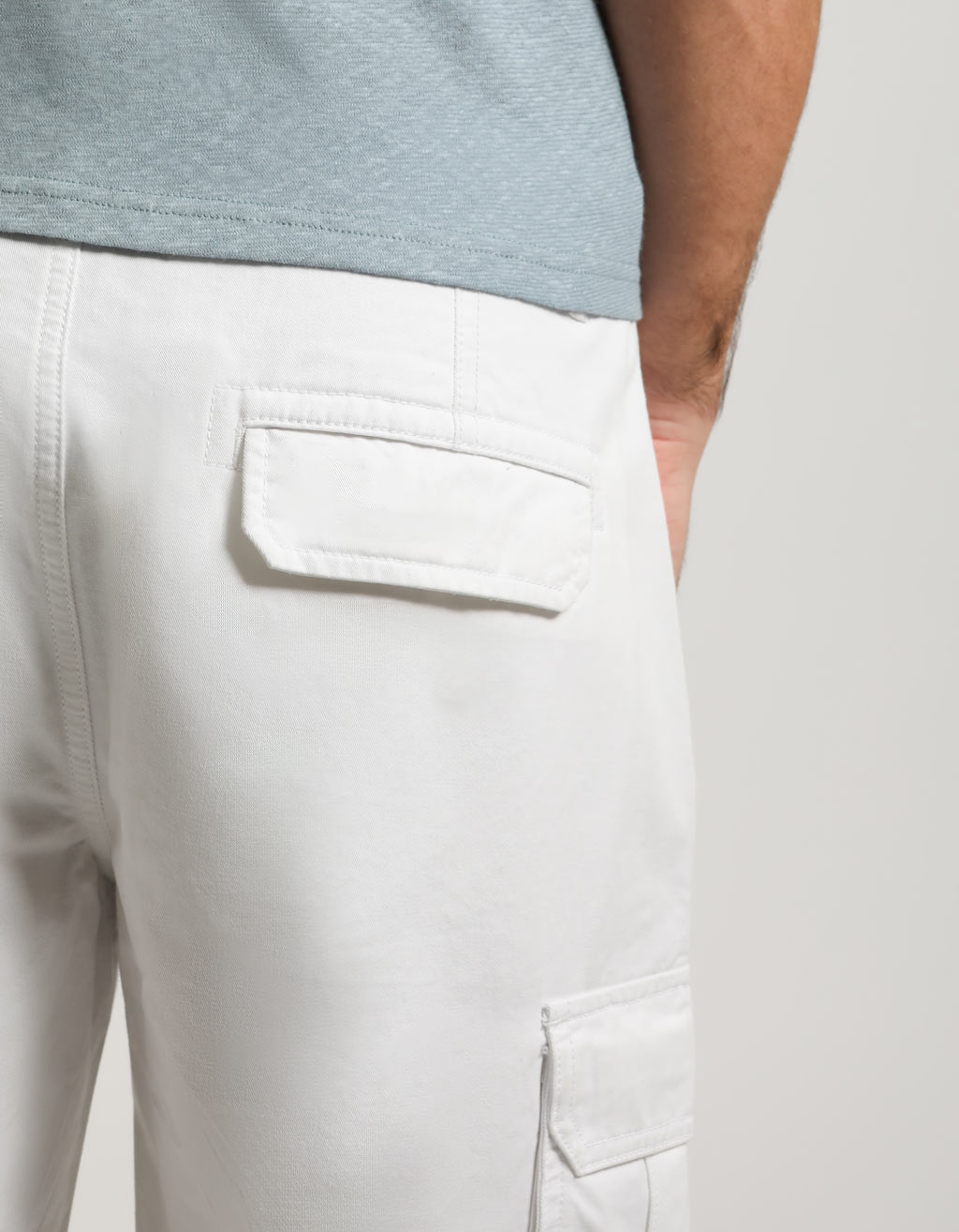 Bermuda cargo 100% cotone|Colore:Bianco