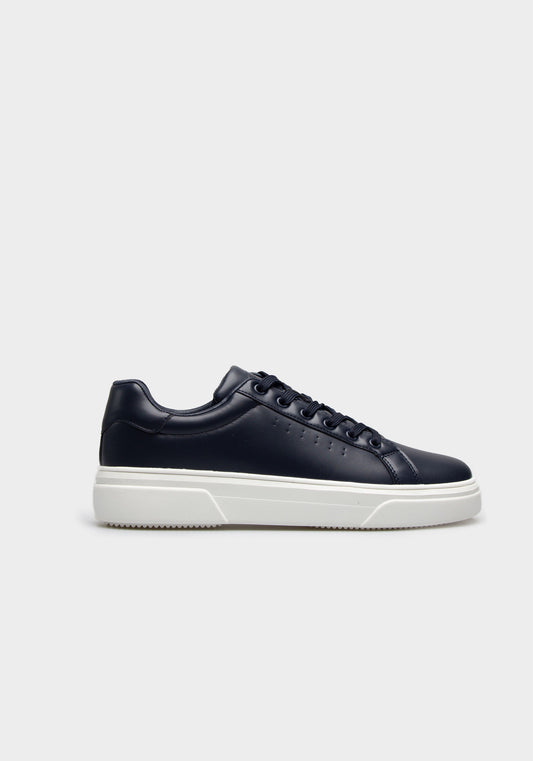 Sneakers effetto pelle|Colore:Blu scuro