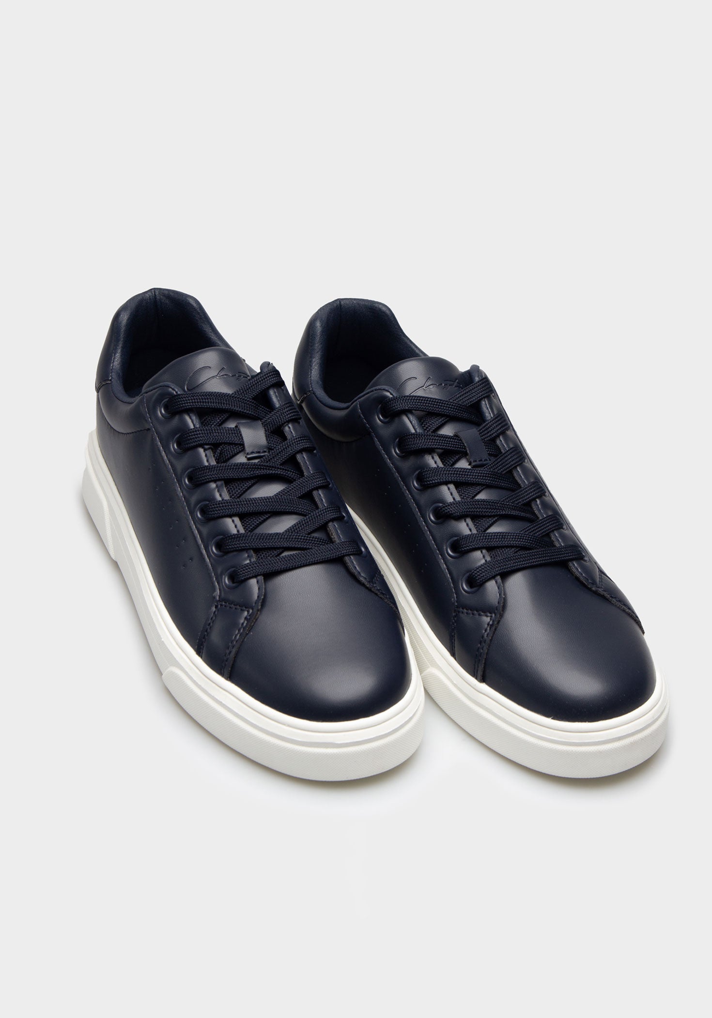 Sneakers effetto pelle|Colore:Blu scuro