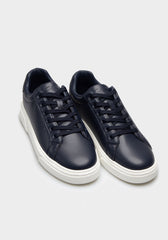 Sneakers effetto pelle|Colore:Blu scuro