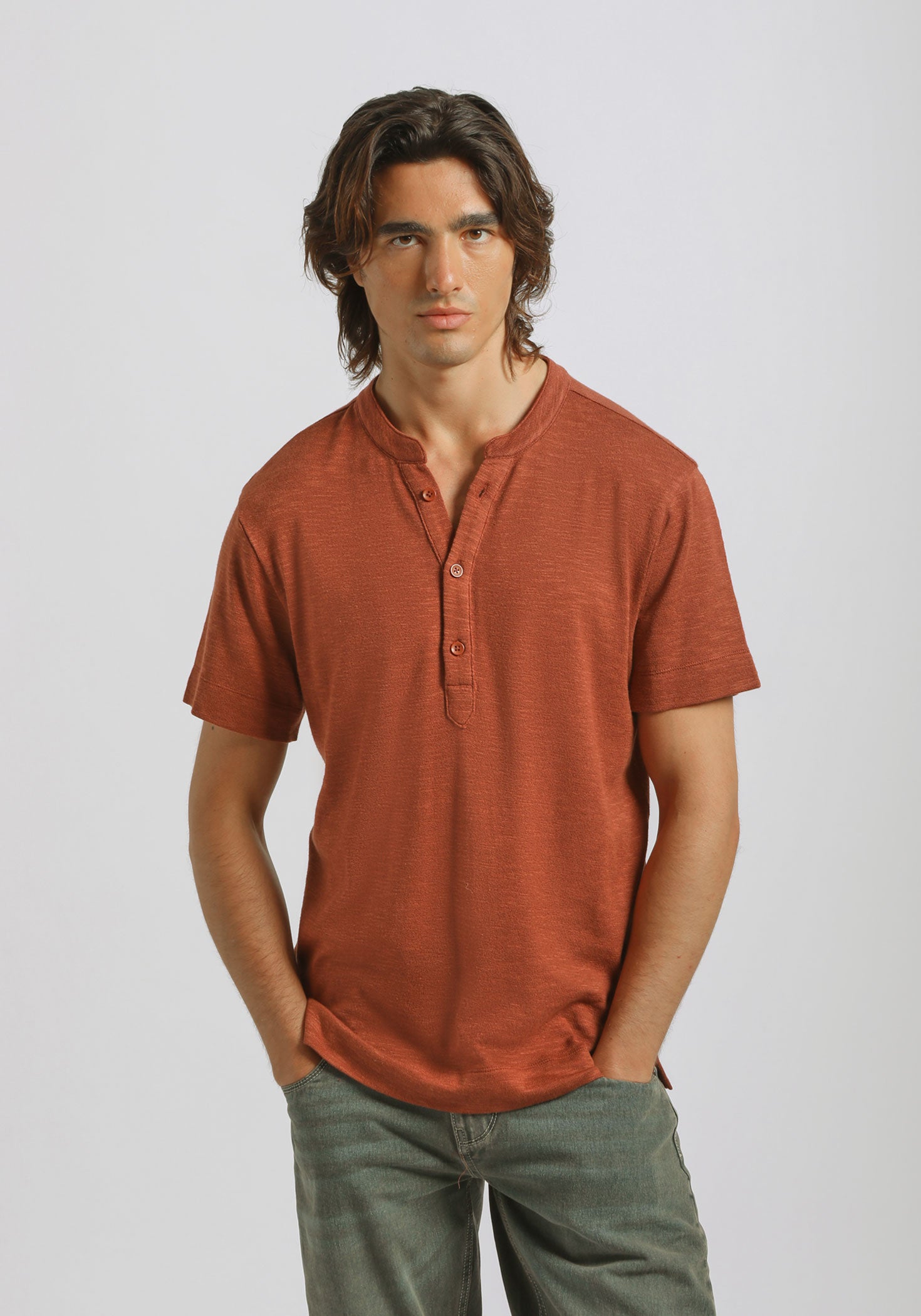 T-shirt effetto lino |Colore:Rame