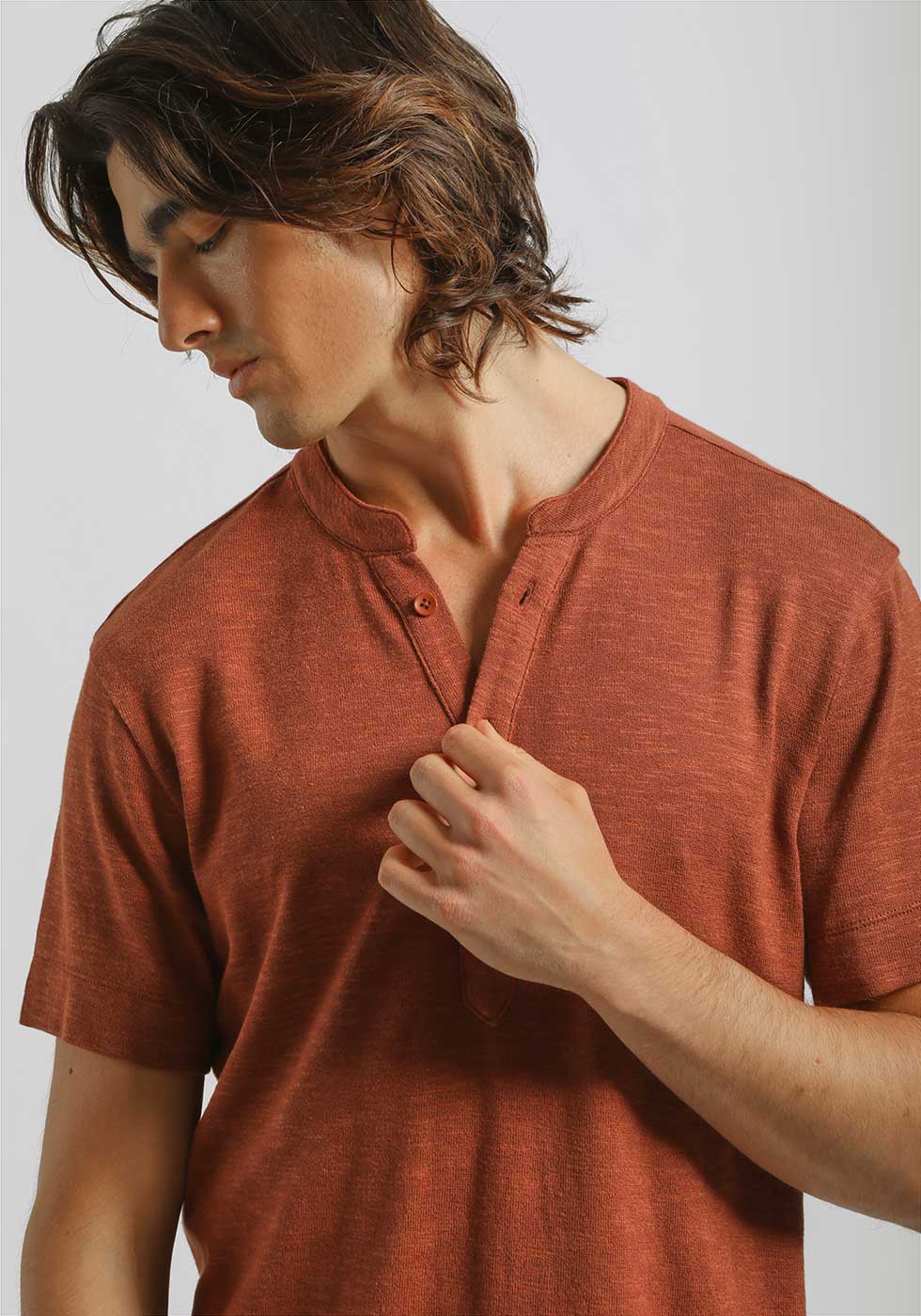 T-shirt effetto lino |Colore:Rame