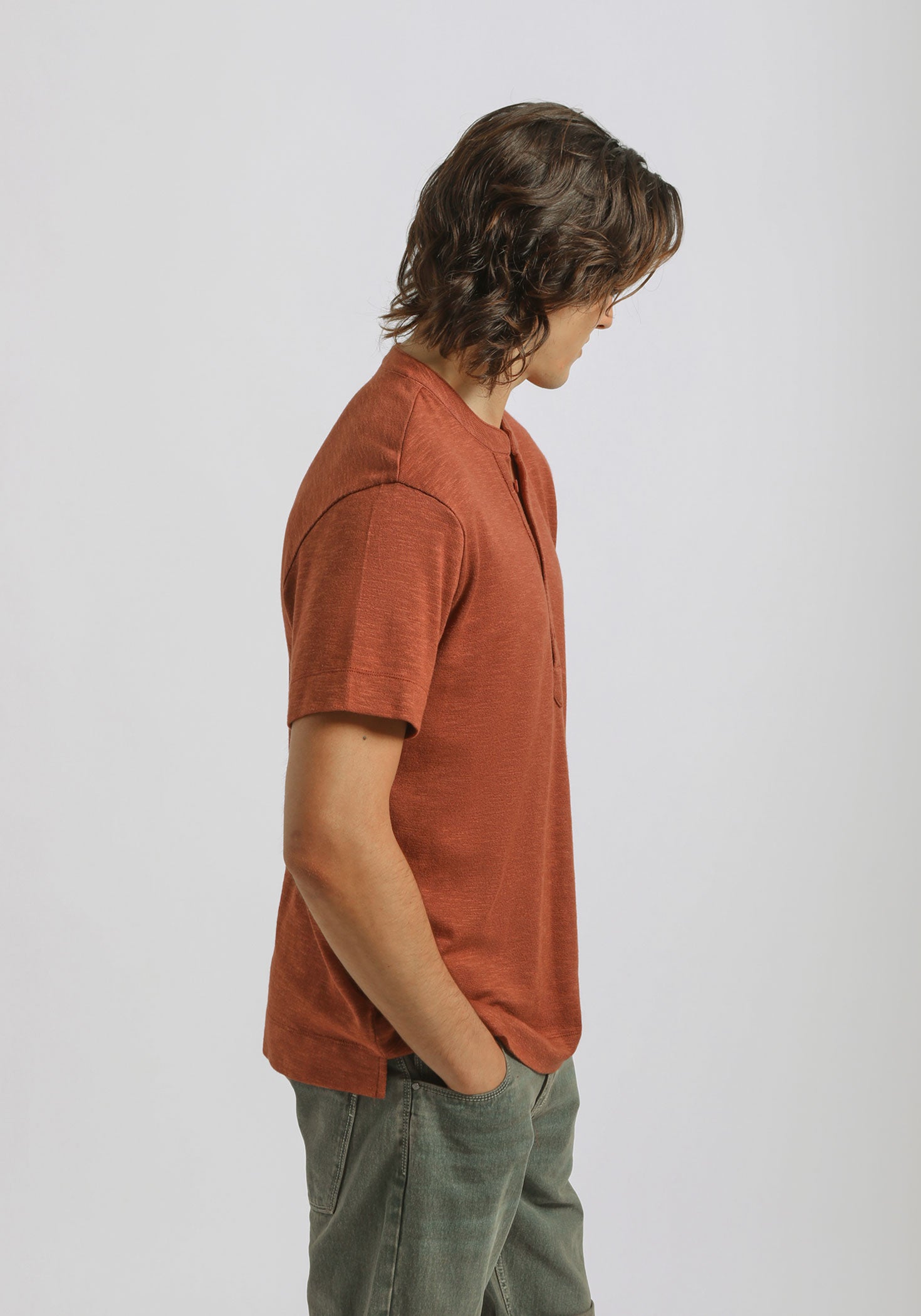T-shirt effetto lino |Colore:Rame