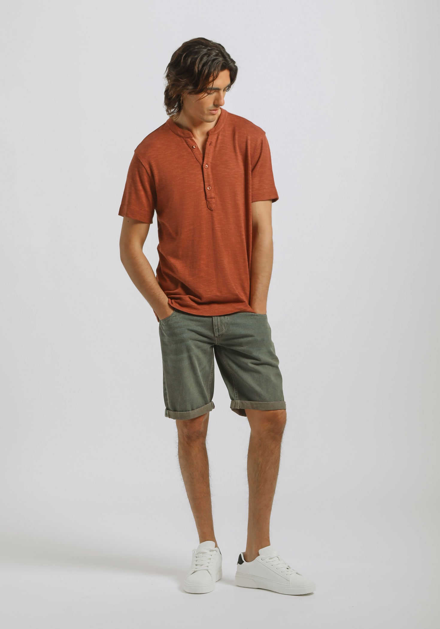 T-shirt effetto lino |Colore:Rame