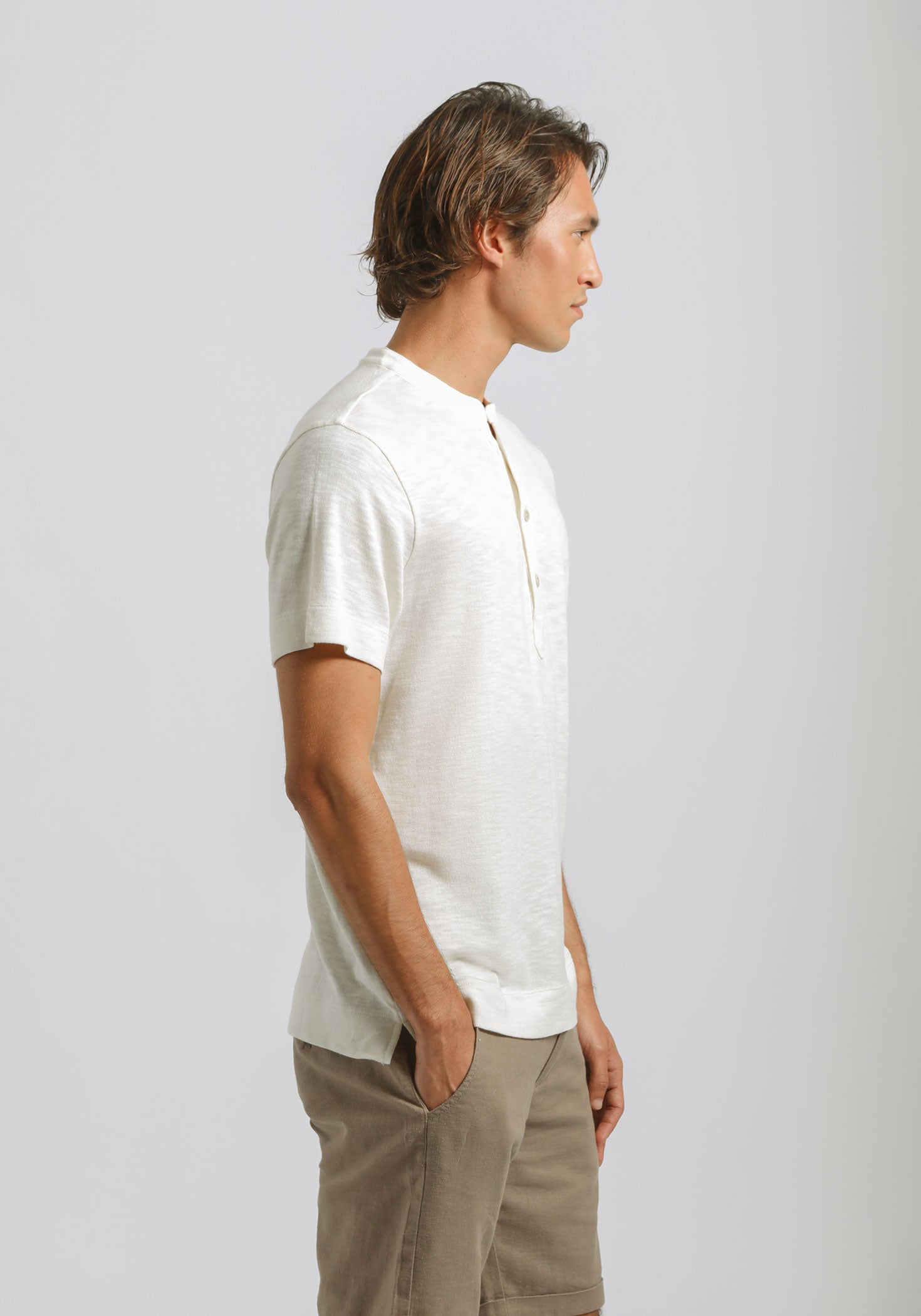 T-shirt effetto lino |Colore:Off white