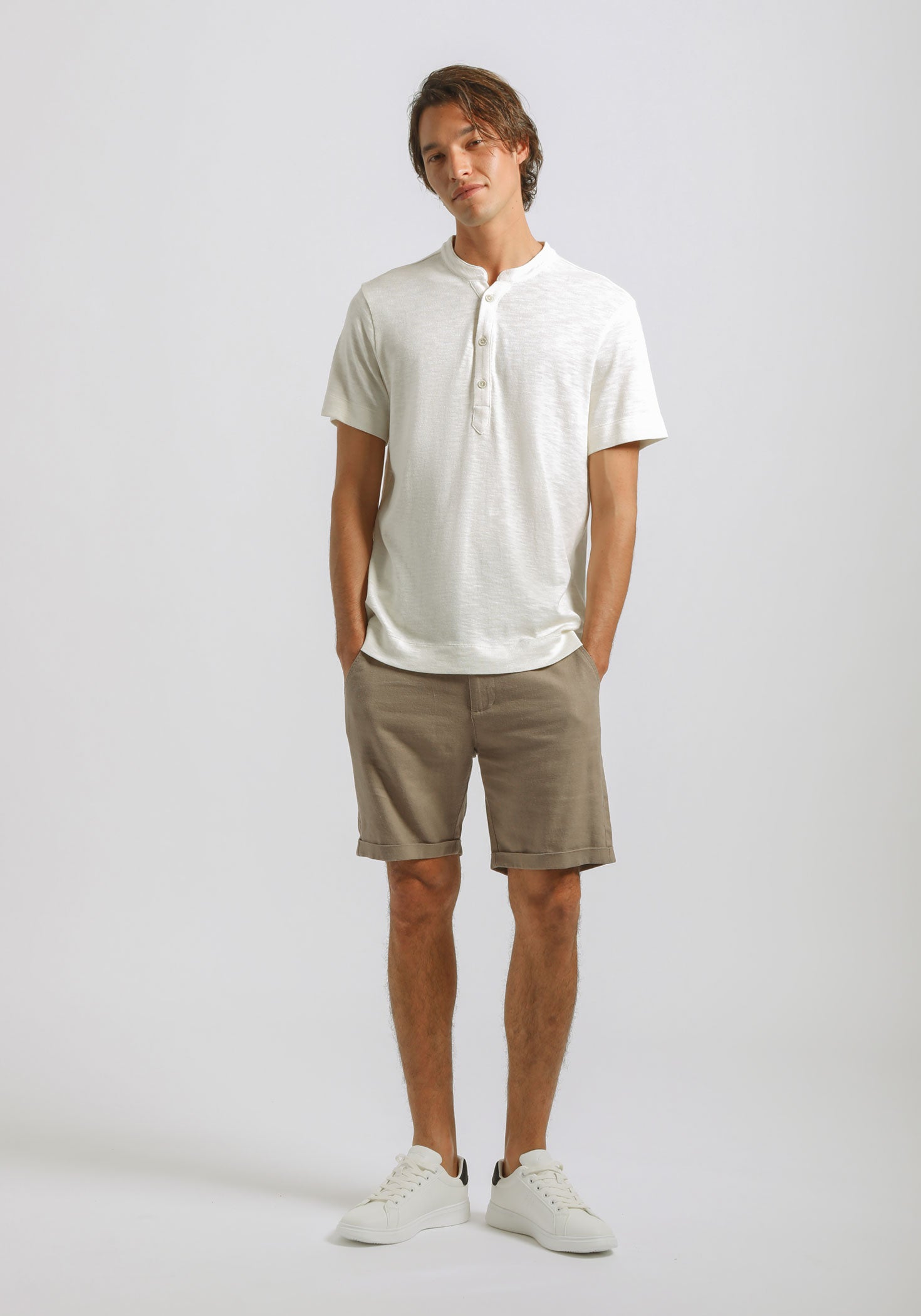 T-shirt effetto lino |Colore:Off white