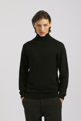 Maglia collo alto in misto viscosa|Colore:Nero