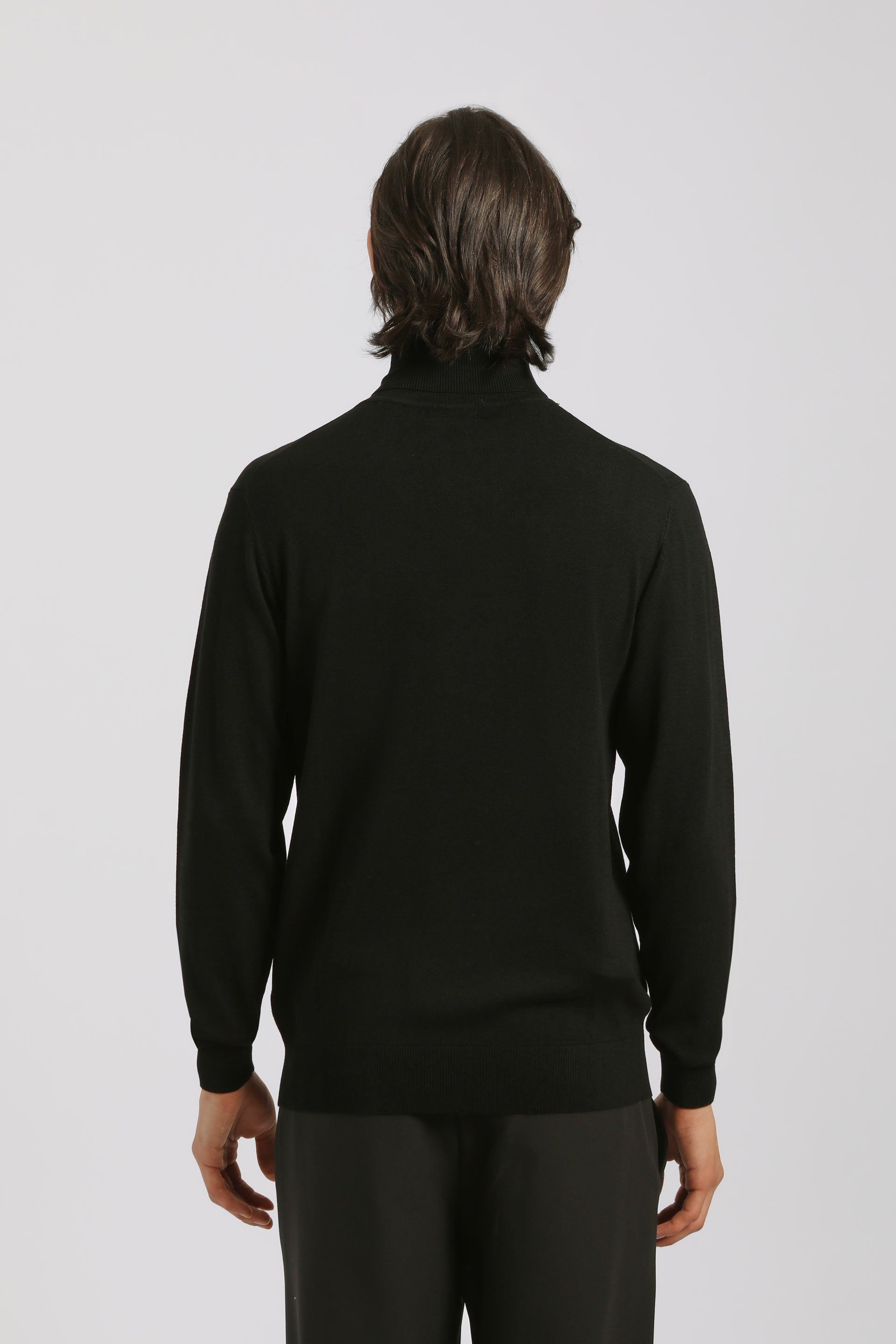 Maglia collo alto in misto viscosa|Colore:Nero