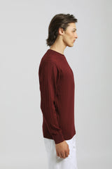 Maglia girocollo a coste|Colore:Bordeaux