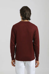 Maglia girocollo a coste|Colore:Bordeaux