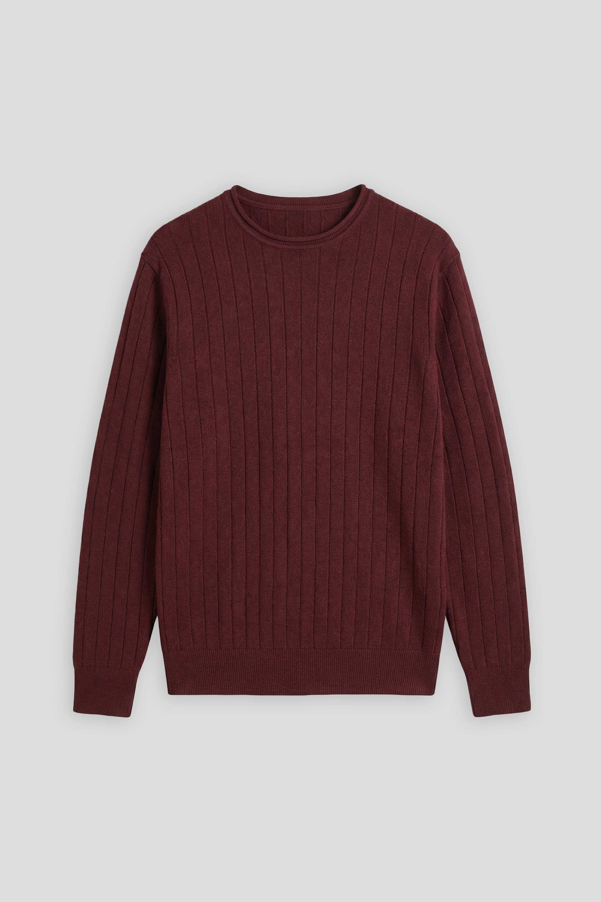 Maglia girocollo a coste|Colore:Bordeaux