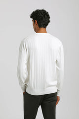 Maglia girocollo a coste|Colore:Off white