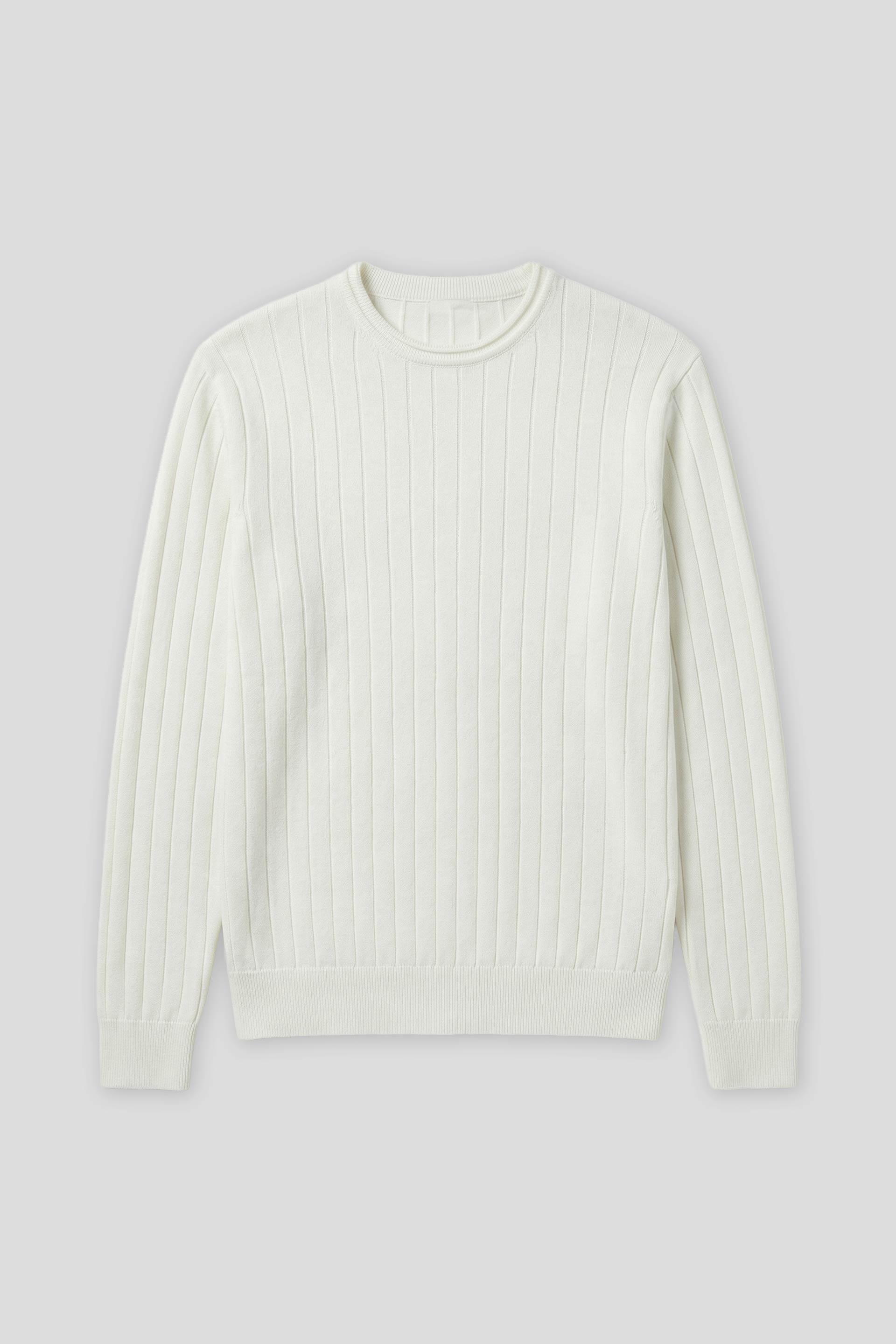 Maglia girocollo a coste|Colore:Off white