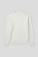 Maglia girocollo a coste|Colore:Off white