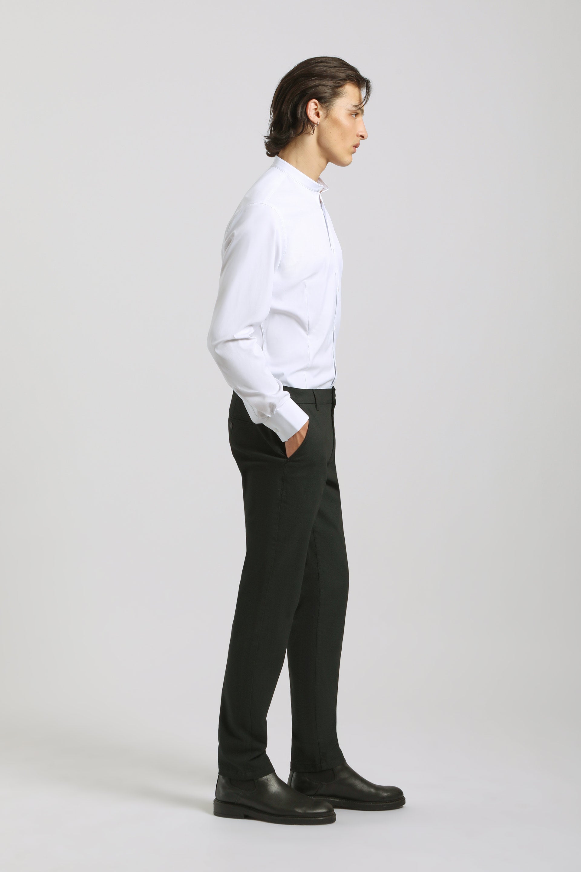 Pantaloni chino microfantasia|Colore:Nero