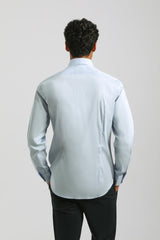 Camicia tinta unita in cotone|Colore:Cielo