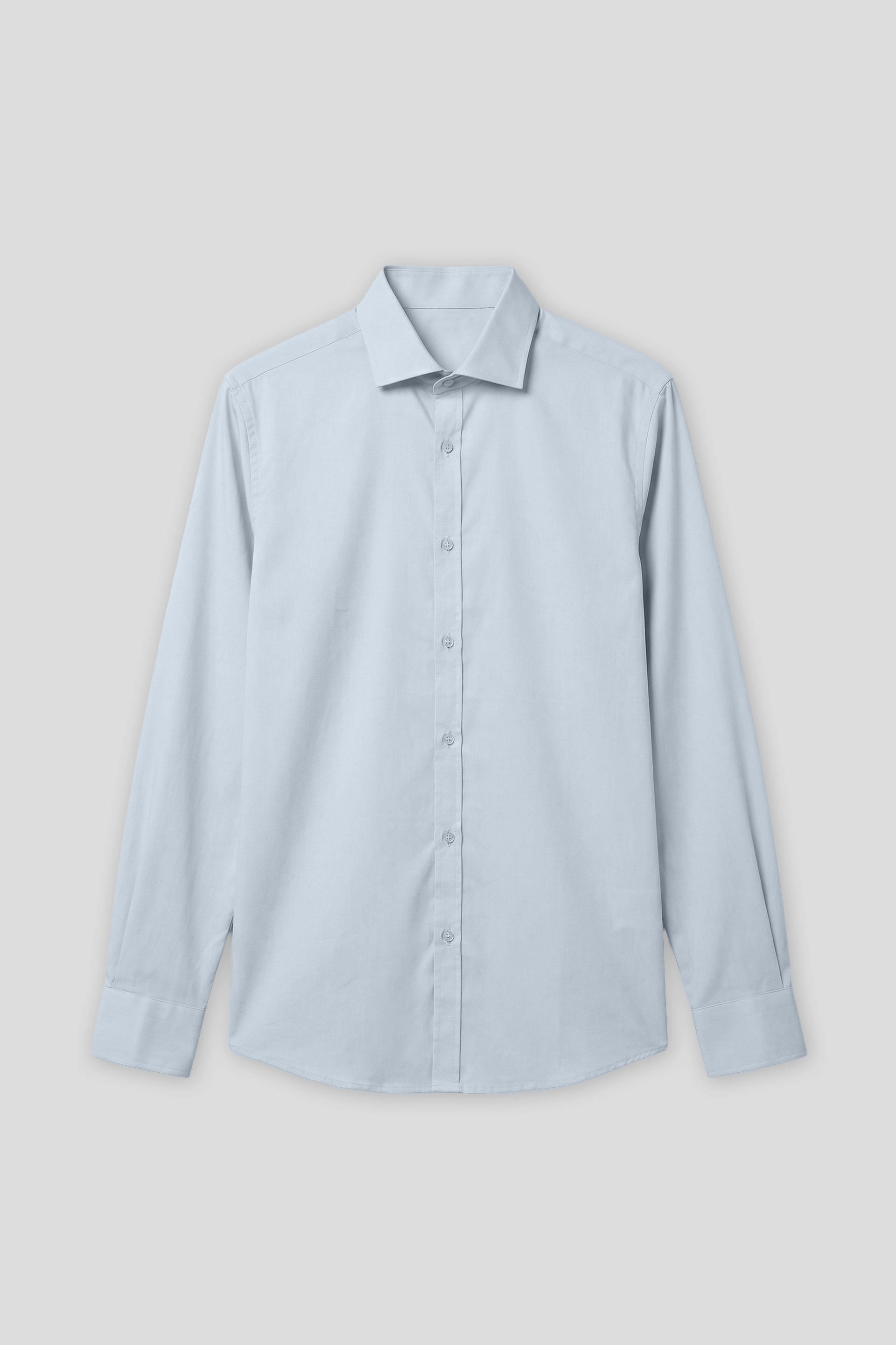 Camicia tinta unita in cotone|Colore:Cielo