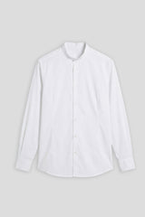 Camicia collo coreano in tessuto elastico|Colore:Bianco