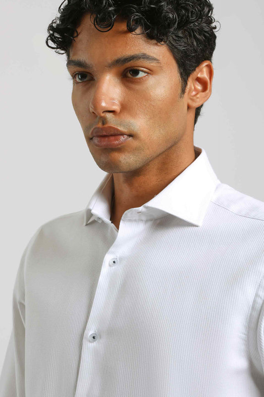 Camicia tinta unita 100% cotone|Colore:Bianco