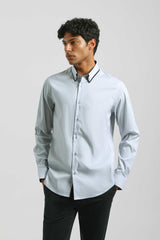 Camicia microfantasia in cotone|Colore:Blue