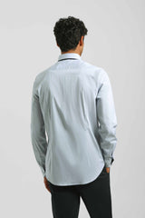 Camicia microfantasia in cotone|Colore:Blue