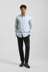 Camicia microfantasia in cotone|Colore:Blue