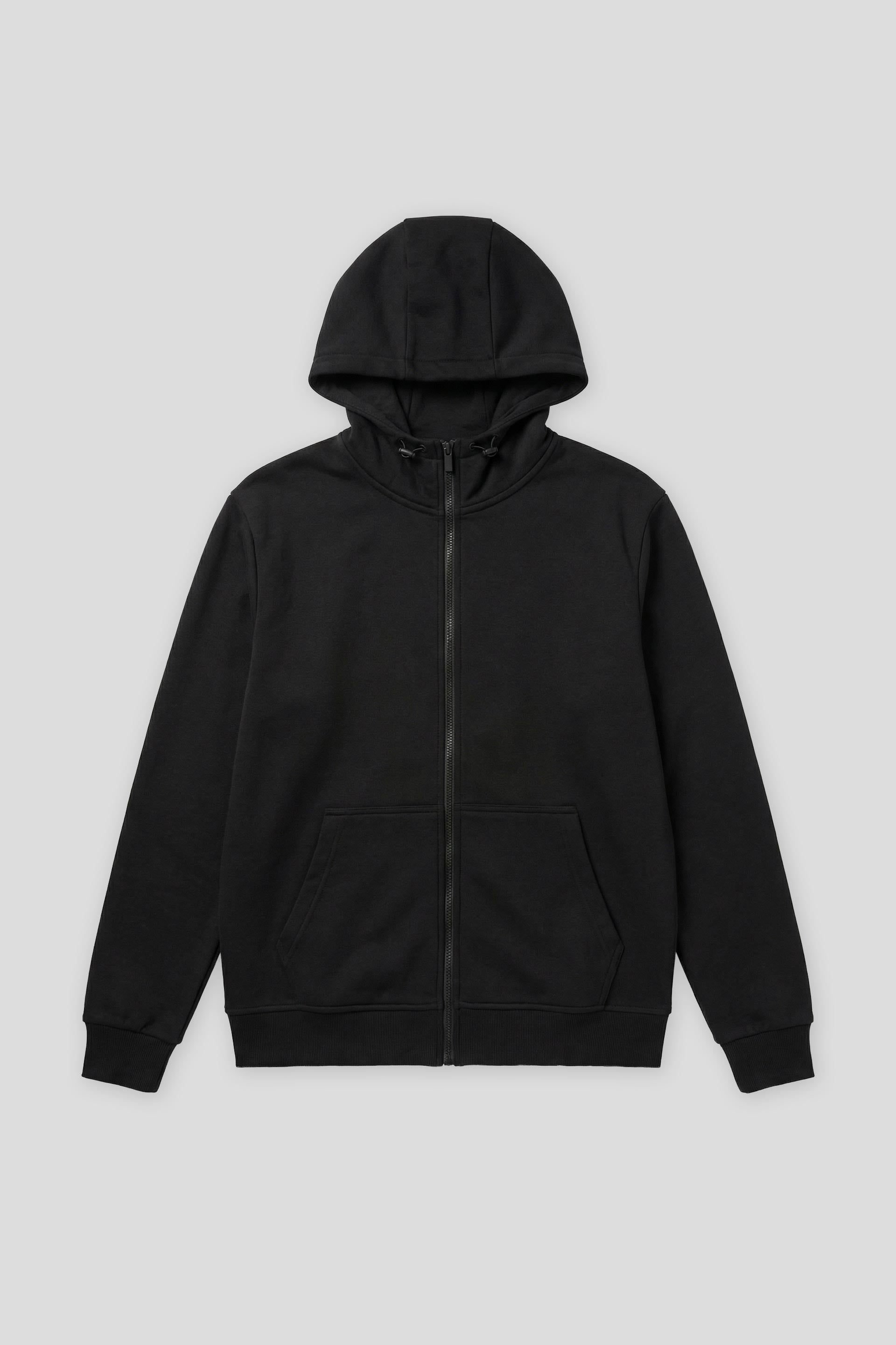 Felpa zip con cappuccio|Colore:Nero