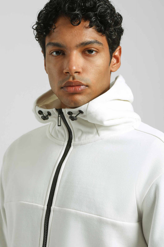 Felpa zip con cappuccio|Colore:Off white