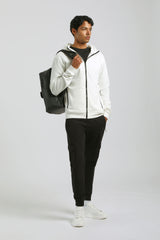 Felpa zip con cappuccio|Colore:Off white