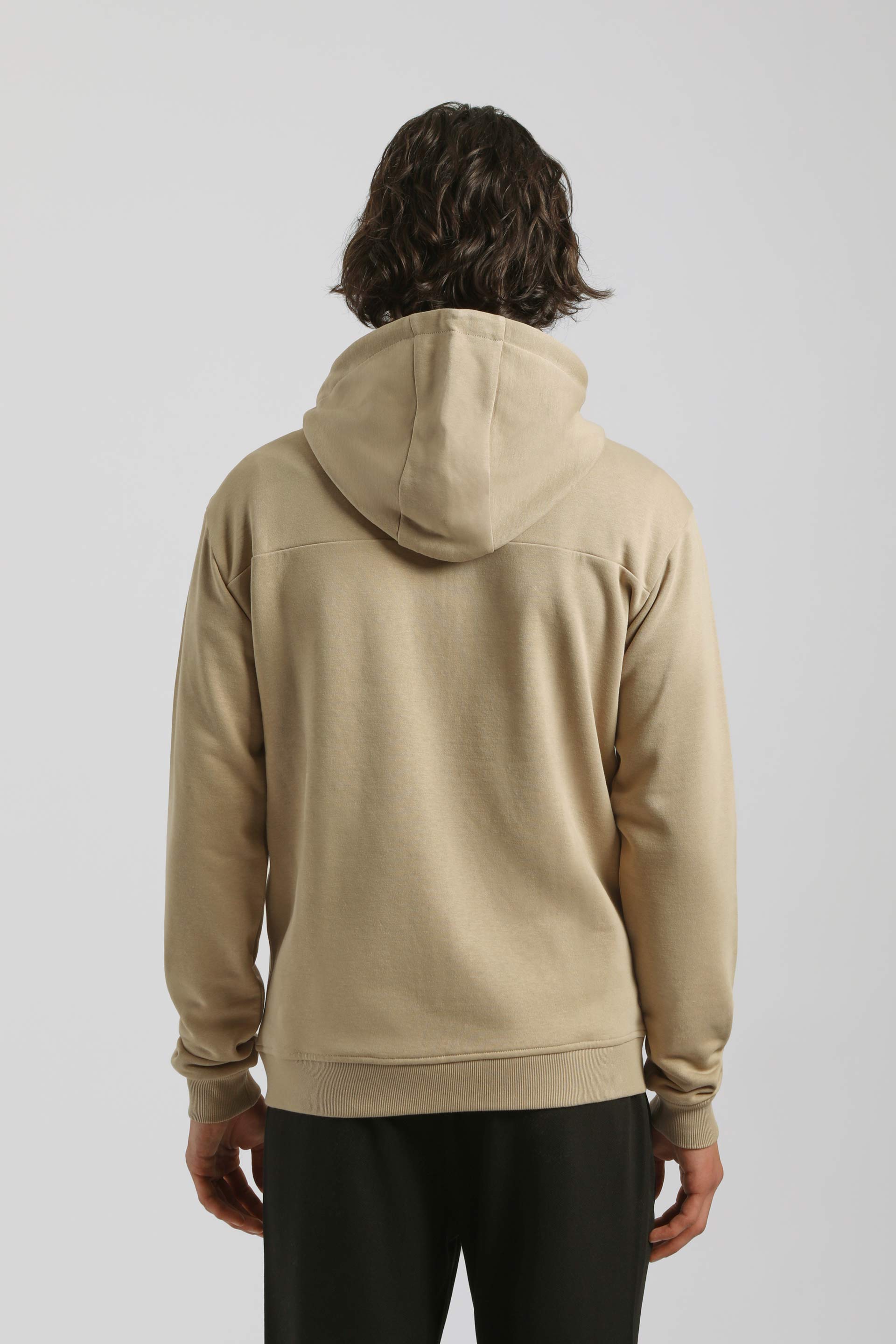 Felpa zip con cappuccio|Colore:Sabbia