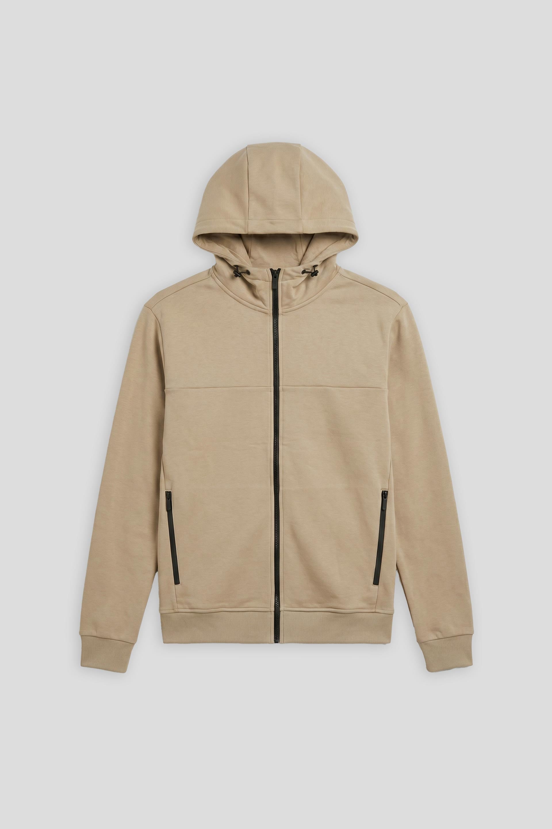 Felpa zip con cappuccio|Colore:Sabbia