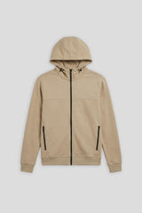 Felpa zip con cappuccio|Colore:Sabbia