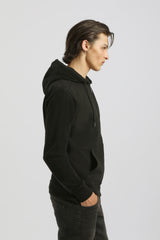 Felpa zip con cappuccio|Colore:Nero