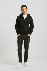 Felpa zip con cappuccio|Colore:Nero