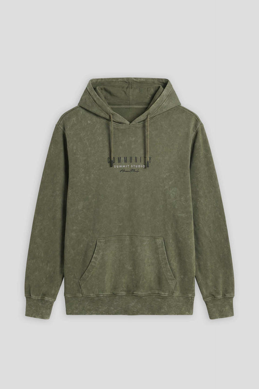 Felpa con cappuccio effetto marmorizzato|Colore:Verde