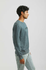 Felpa girocollo 100% cotone|Colore:Ciano