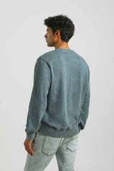 Felpa girocollo 100% cotone|Colore:Ciano