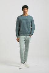 Felpa girocollo 100% cotone|Colore:Ciano