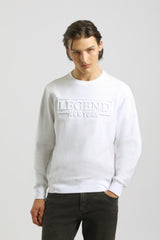 Felpa girocollo con stampa|Colore:Bianco