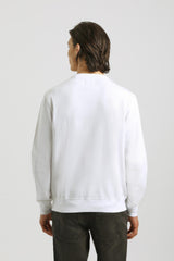 Felpa girocollo con stampa|Colore:Bianco