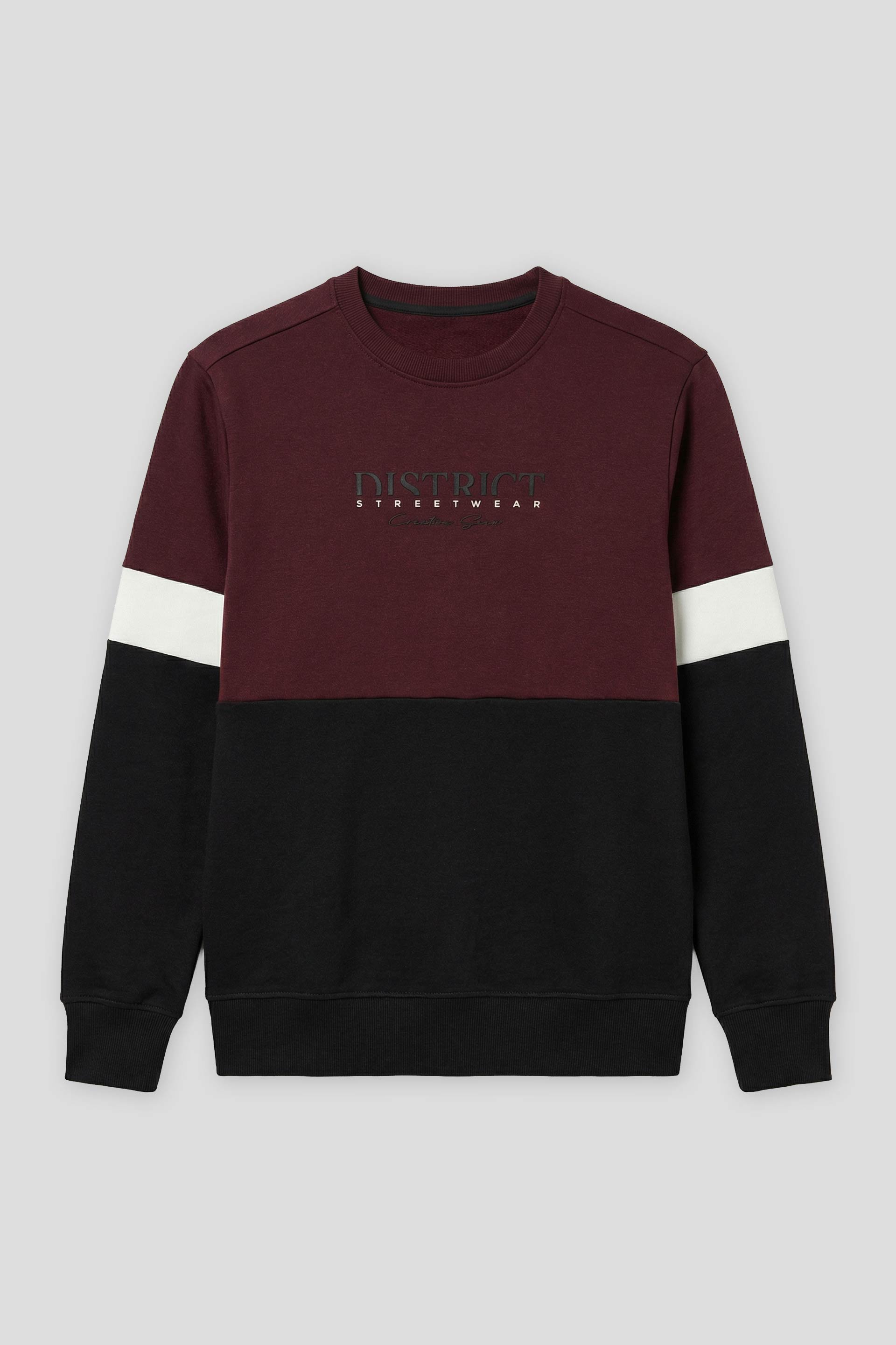 Felpa girocollo colorblock|Colore:Vinaccio