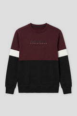 Felpa girocollo colorblock|Colore:Vinaccio