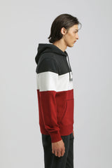 Felpa con cappuccio colorblock|Colore:Amaranto