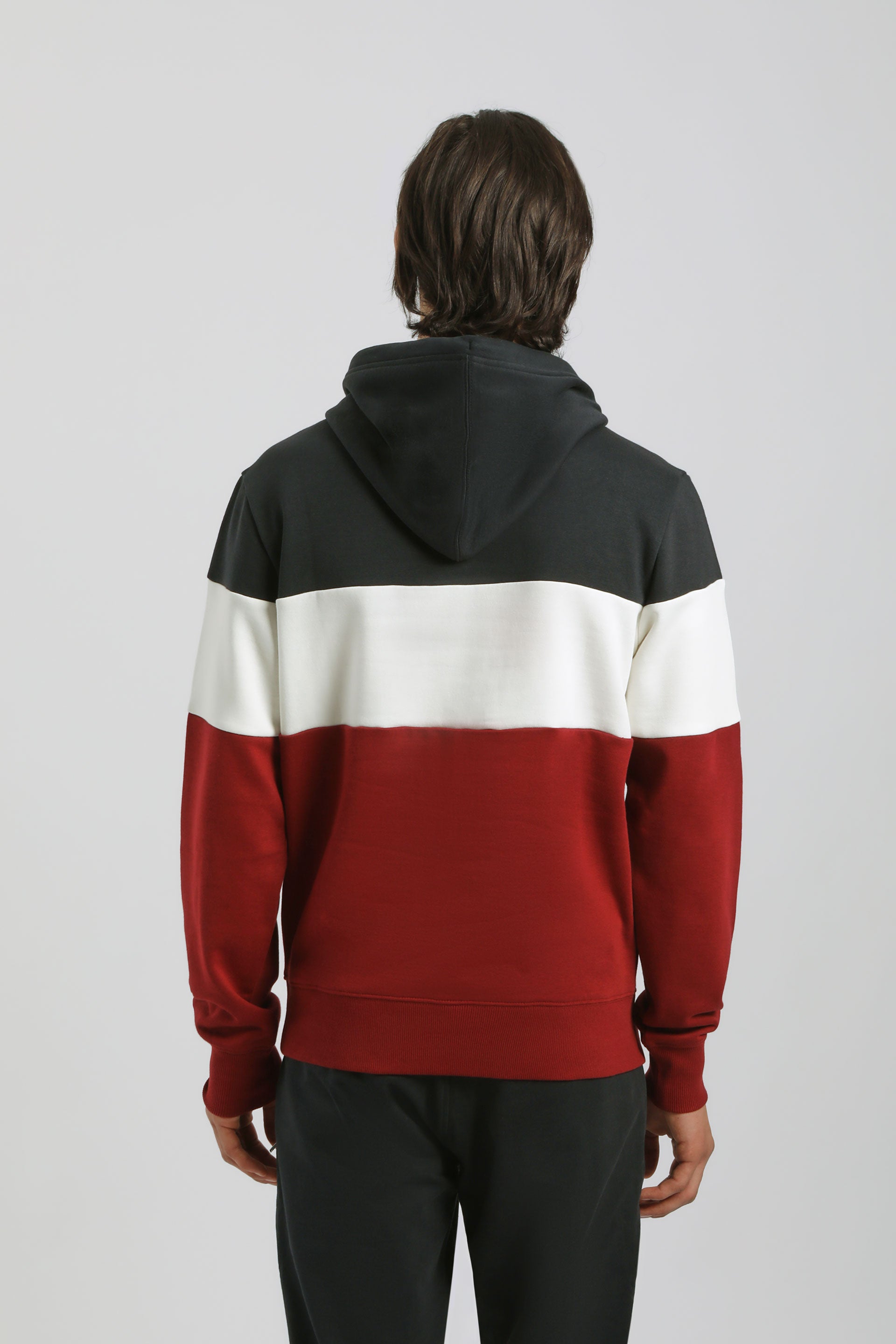 Felpa con cappuccio colorblock|Colore:Amaranto