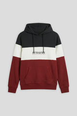 Felpa con cappuccio colorblock|Colore:Amaranto