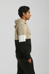 Felpa con cappuccio colorblock|Colore:Sabbia