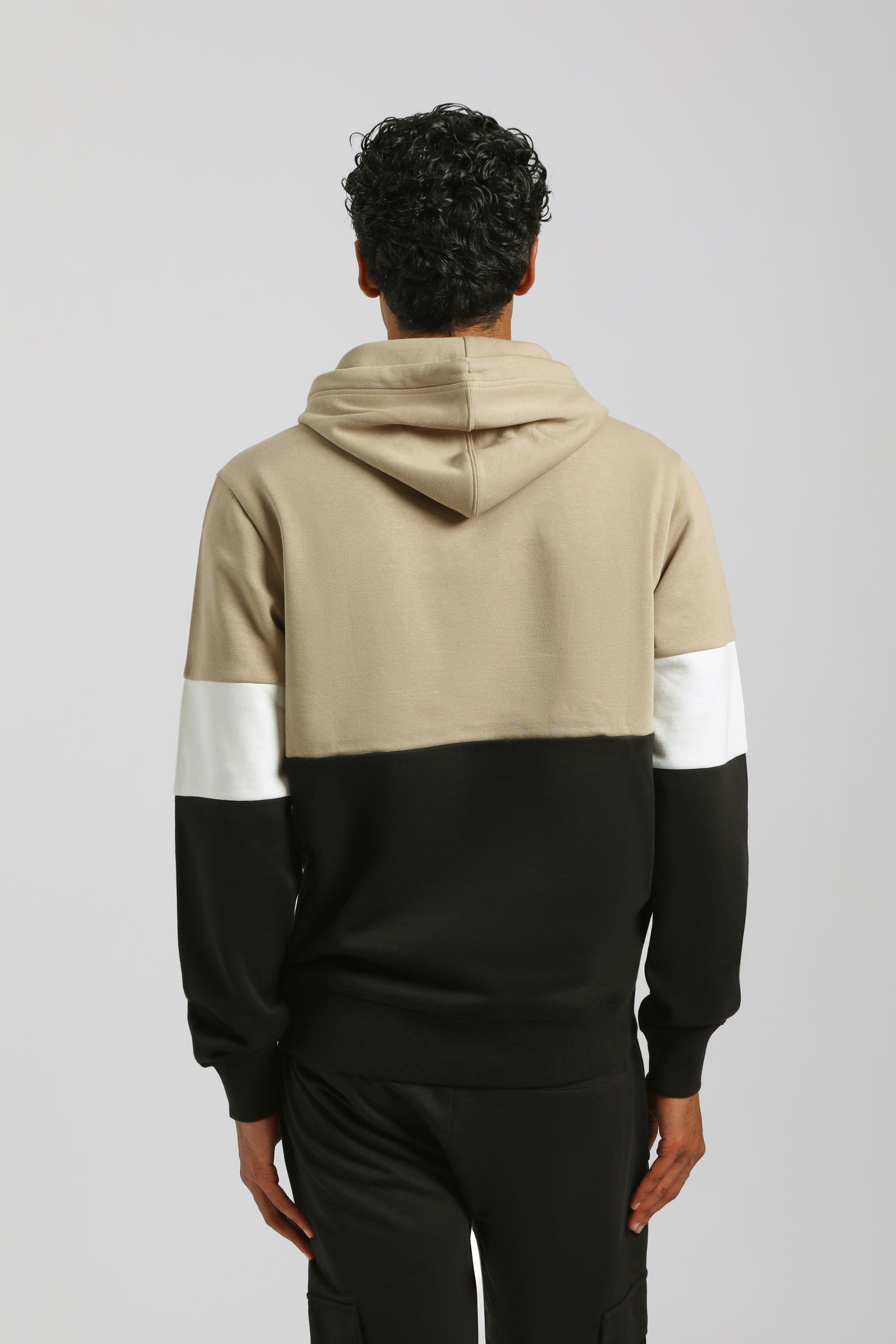 Felpa con cappuccio colorblock|Colore:Sabbia