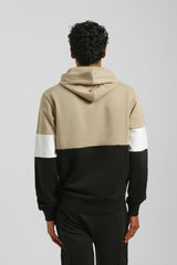 Felpa con cappuccio colorblock|Colore:Sabbia