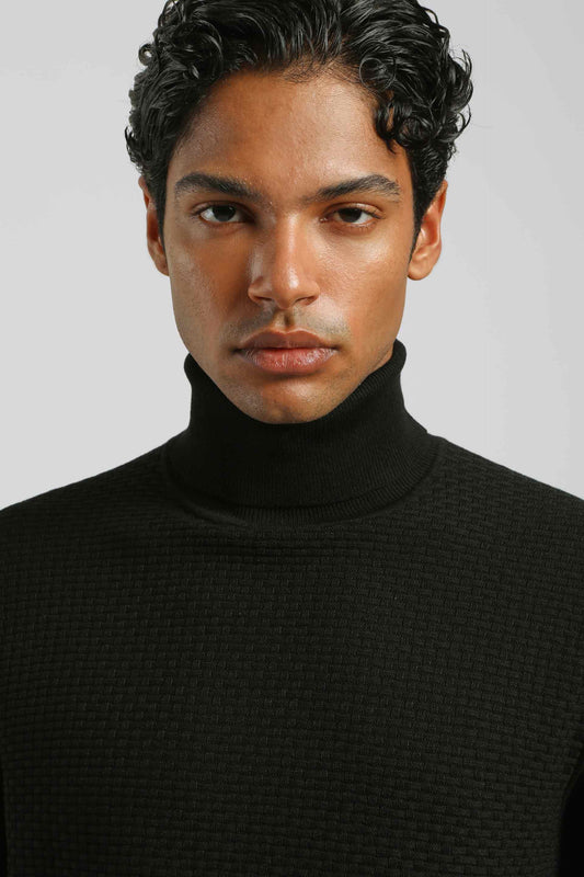 Maglia collo alto in viscosa|Colore:Nero
